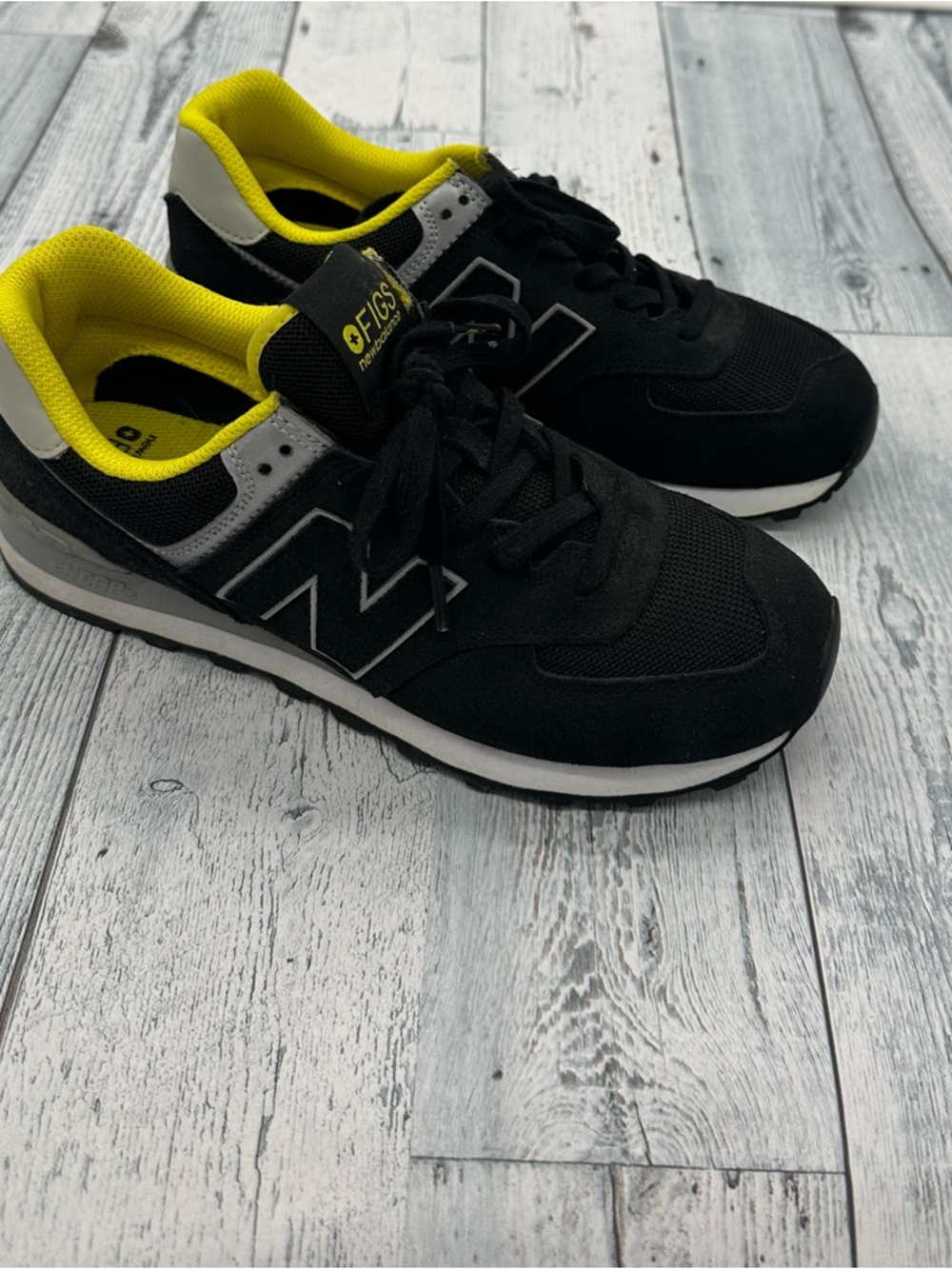 Figs Black and Yellow Women's Athletic Sneakers